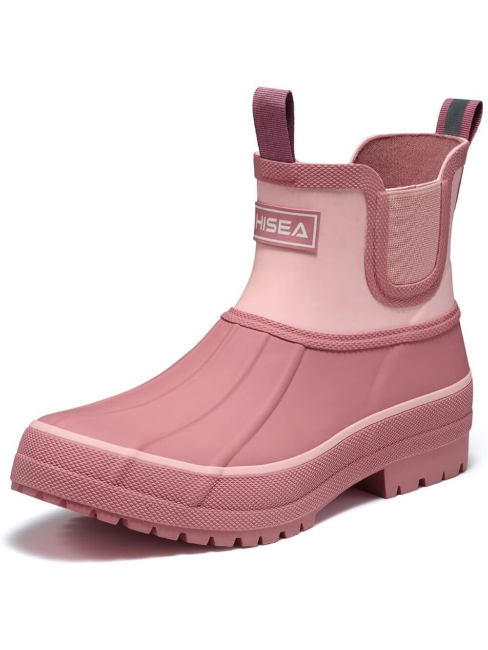 Women's Red Duck Chelsea Rain Boots Waterproof Mud Ankle Booties Garden Shoes